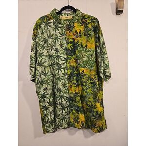 Quack Neru Collar Short Sleeve Buttondown Artisan Made Shirt Size 2XL Tall